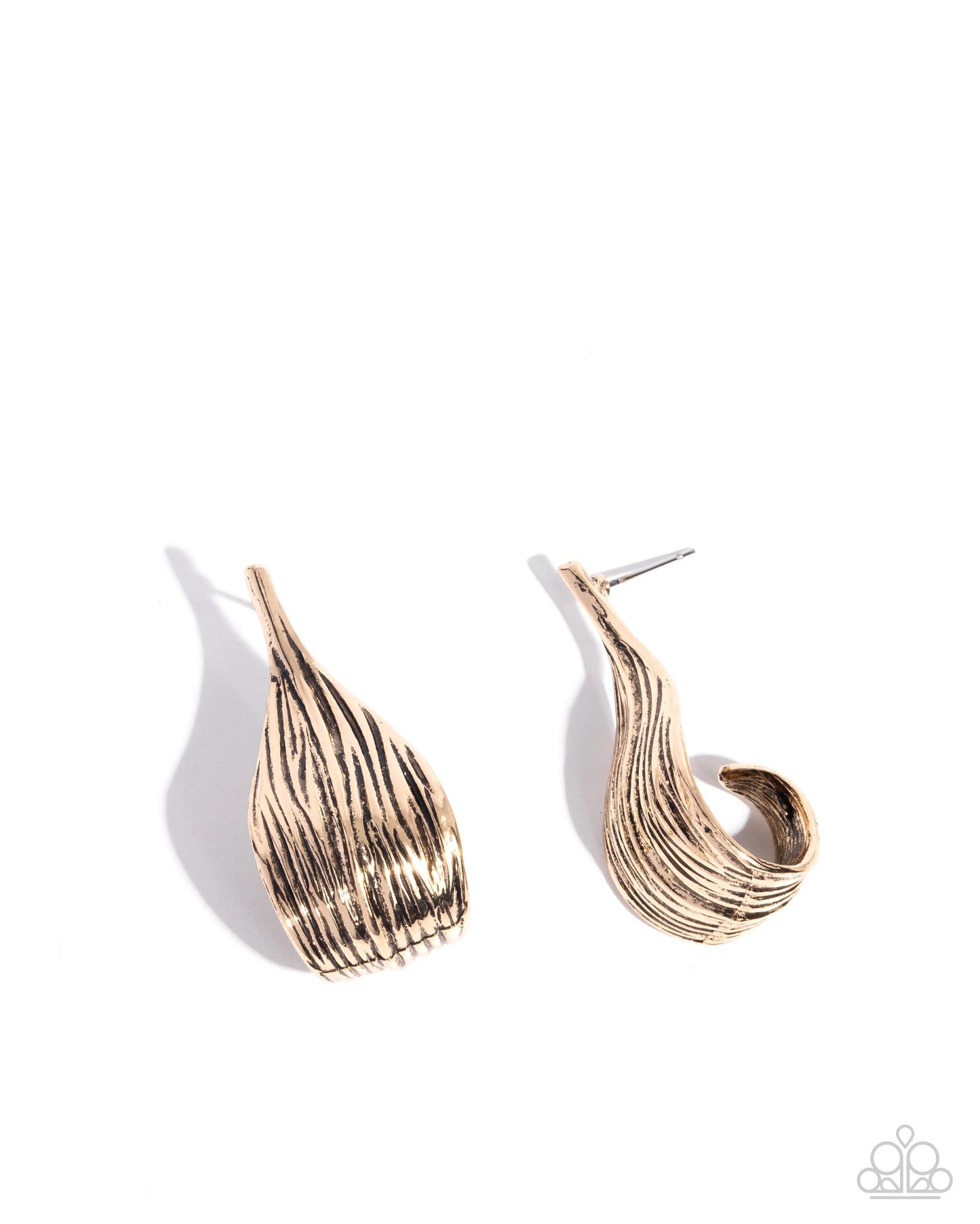 Paparazzi Curly Comfort - Gold Post Earrings