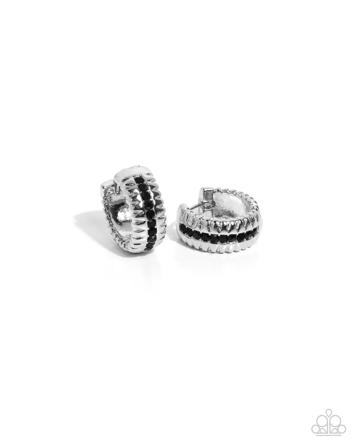 Paparazzi Serrated Shimmer Black Earrings
