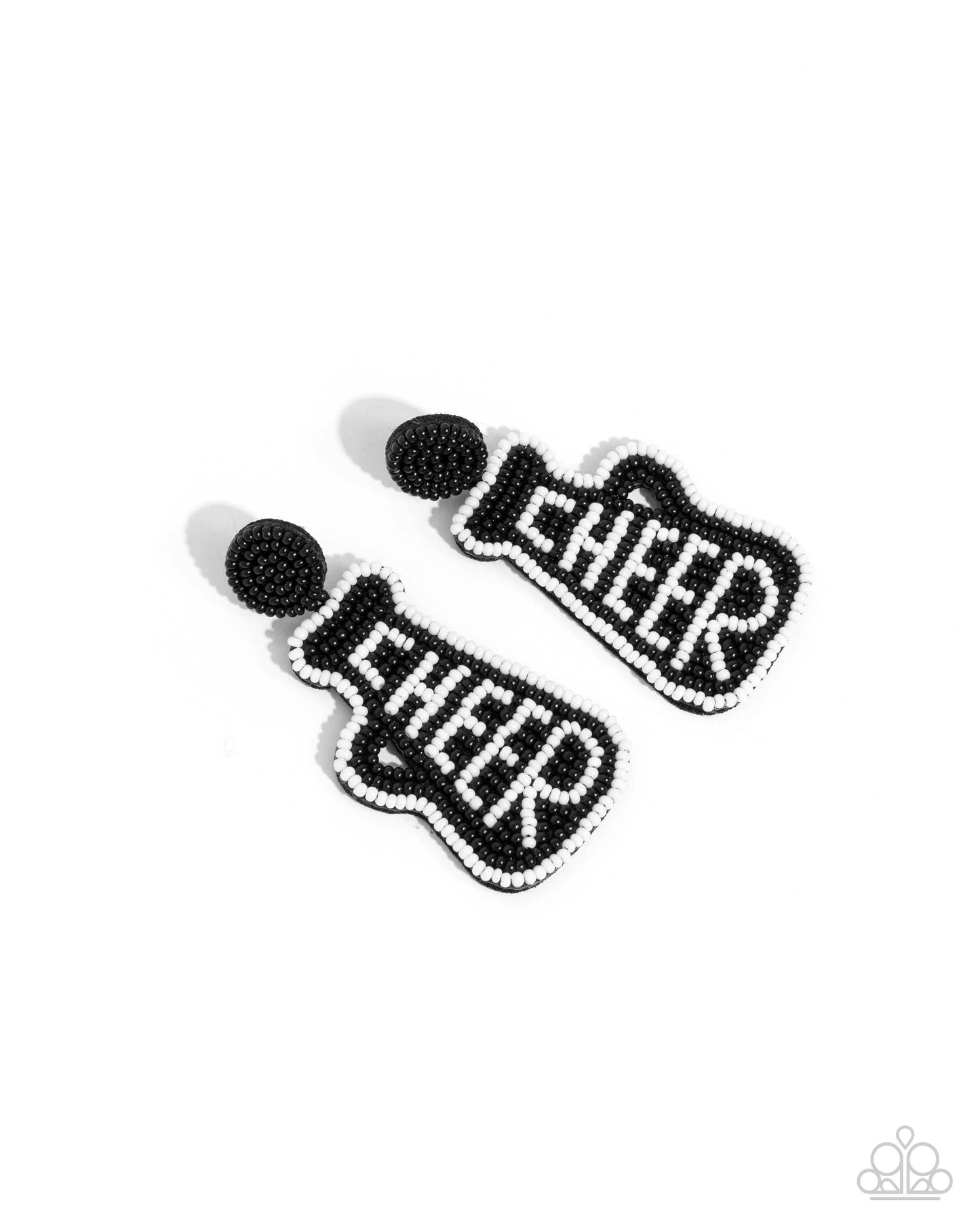 Paparazzi Cheer Captain - Black Post Earrings