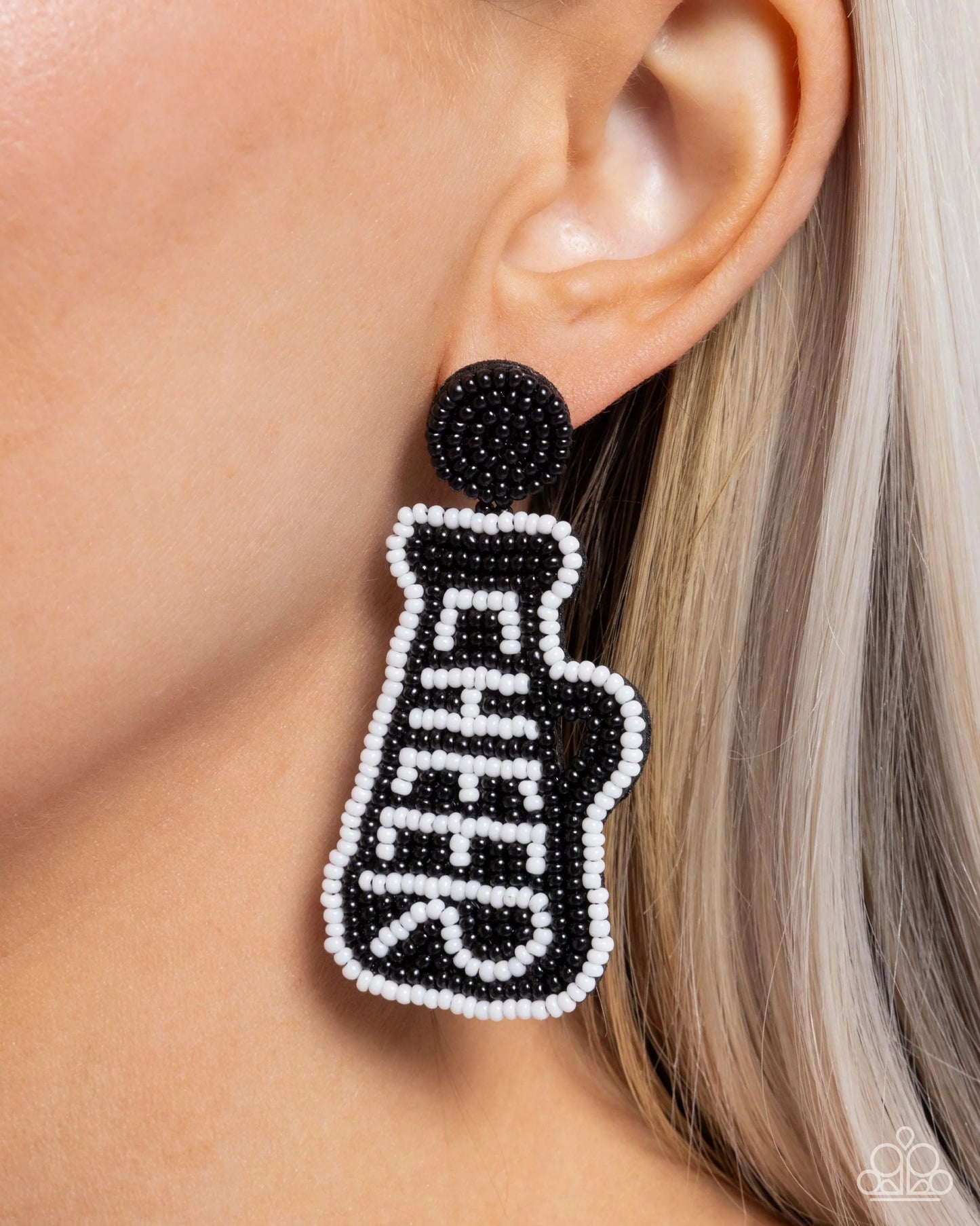 Paparazzi Cheer Captain - Black Post Earrings