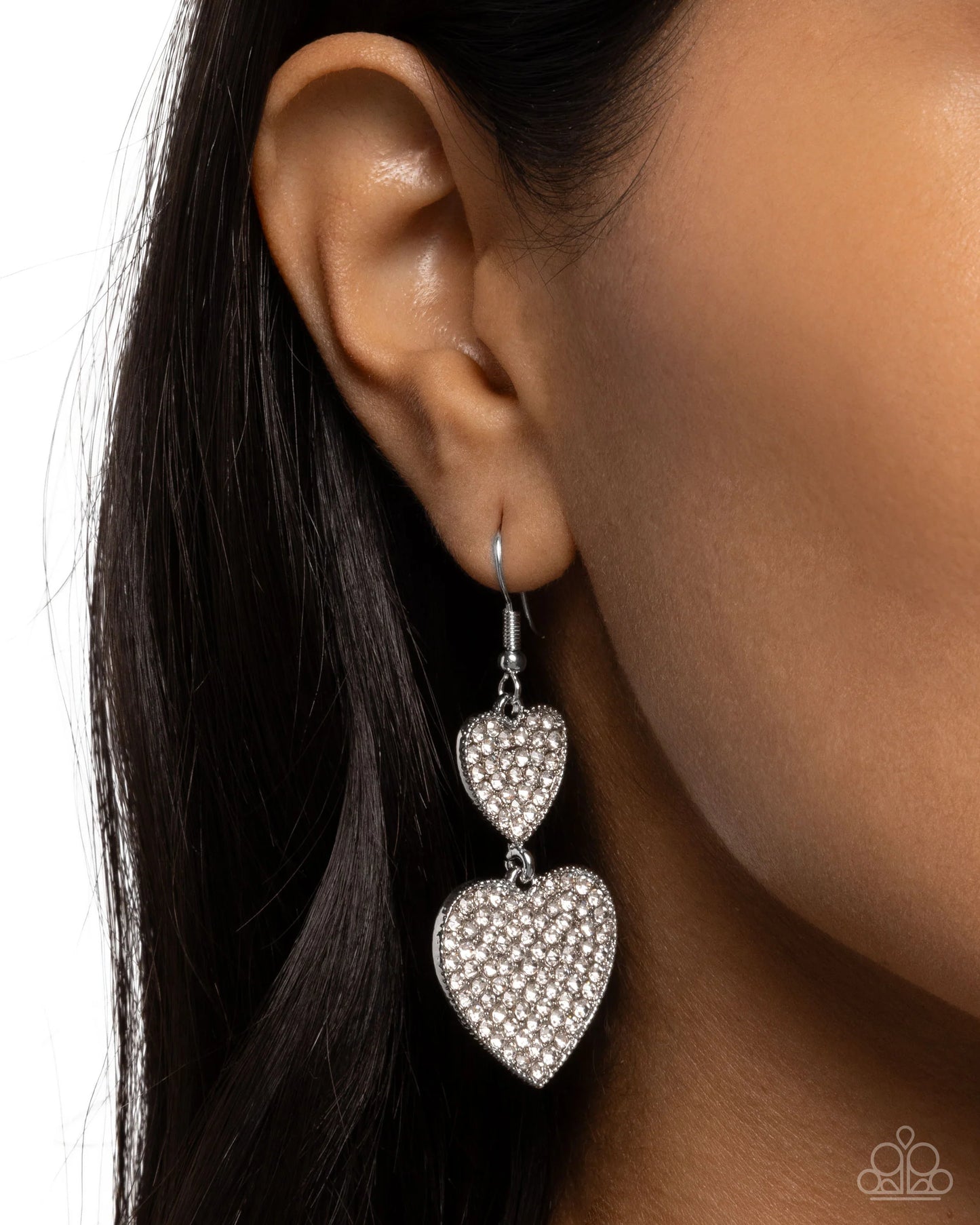 You Make My Heart Glow - white - Paparazzi earrings