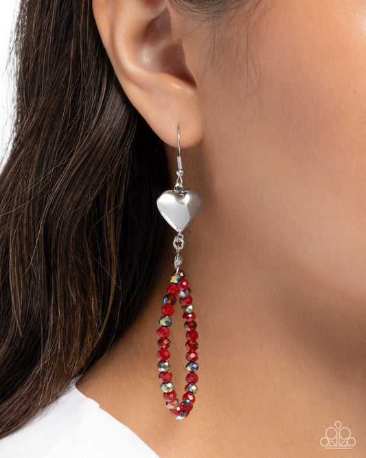 Paparazzi Treasured Teardrops - Red Earrings