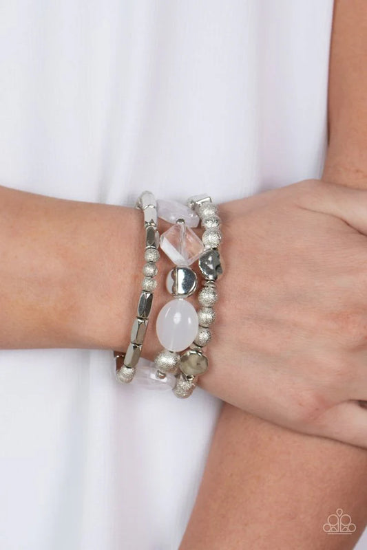 Paparazzi Bracelet ~ Marina Magic- White