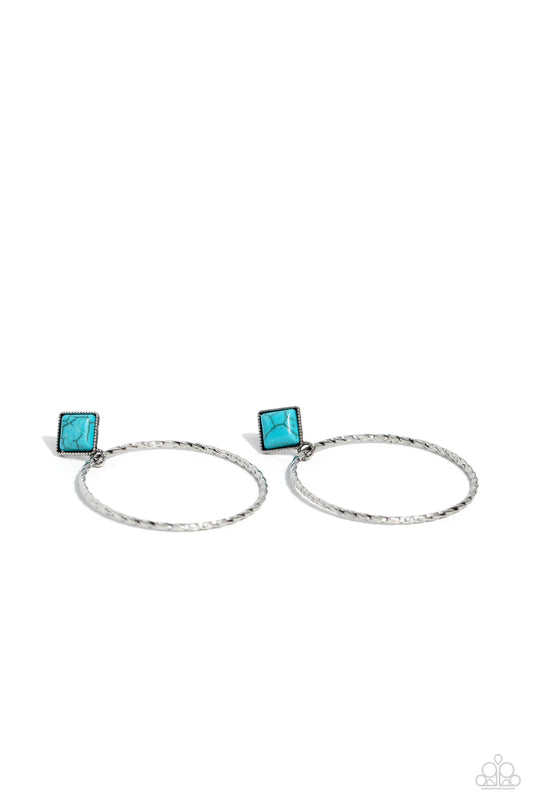 Paparazzi Canyon Circlet - Blue Post Earrings