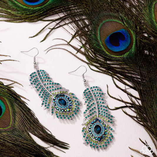 Paparazzi  Prized Peacock - Green Earrings