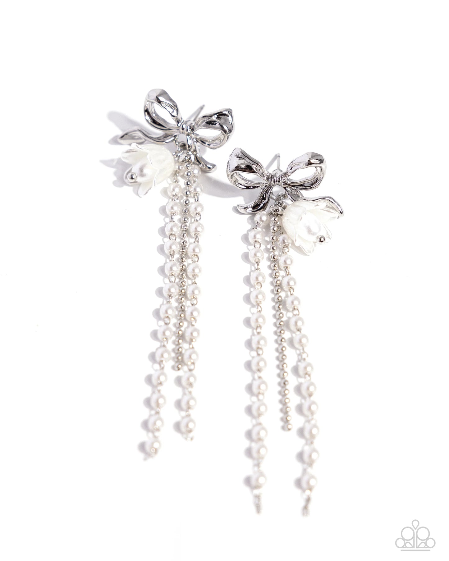 Paparazzi Garden Gain - White Post Earrings