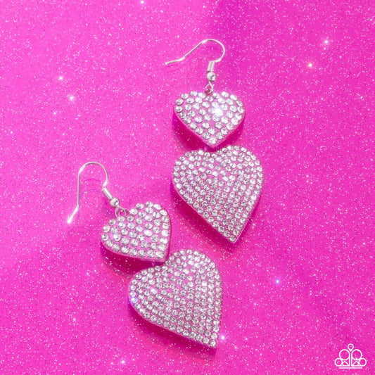 Paparazzi Earring ~ Never Enough Sparkle - Pink