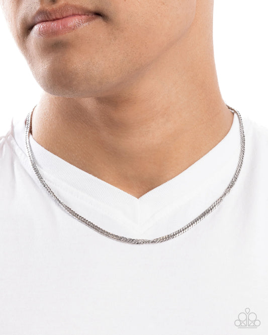 Paparazzi Curb Chairman - Silver Necklace