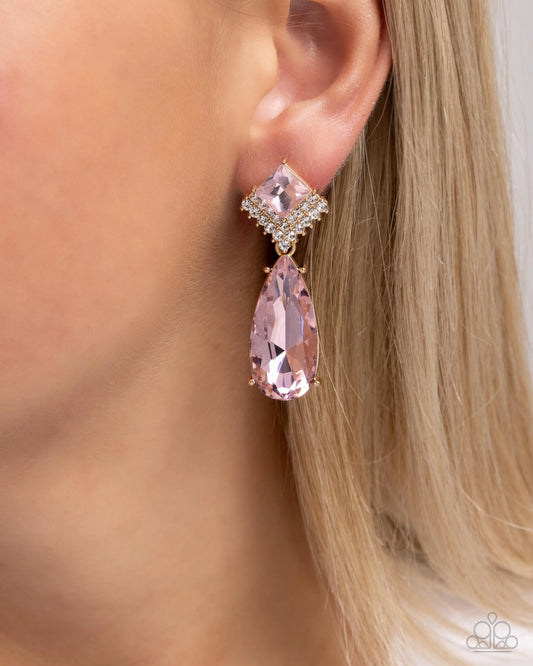 Paparazzi Diamond Life Pink Post Earrings