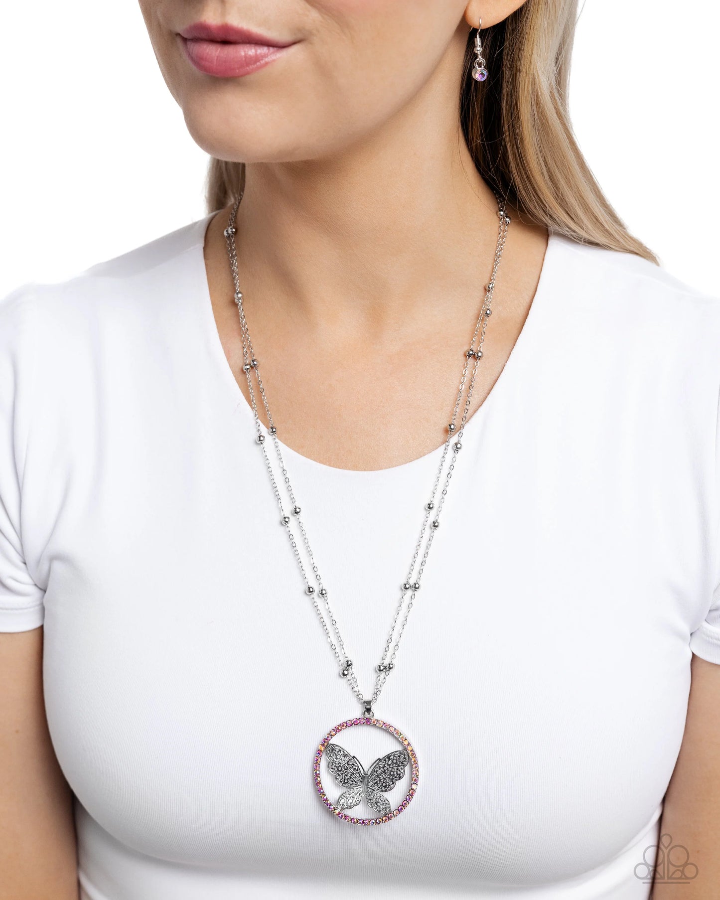 Paparazzi Festive Flight - Pink Necklace