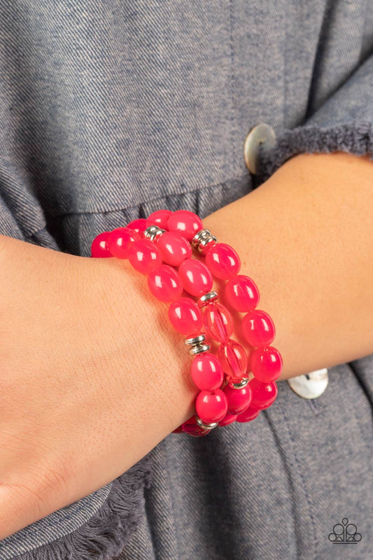 Paparazzi Coastal Coastin - Pink Bracelet