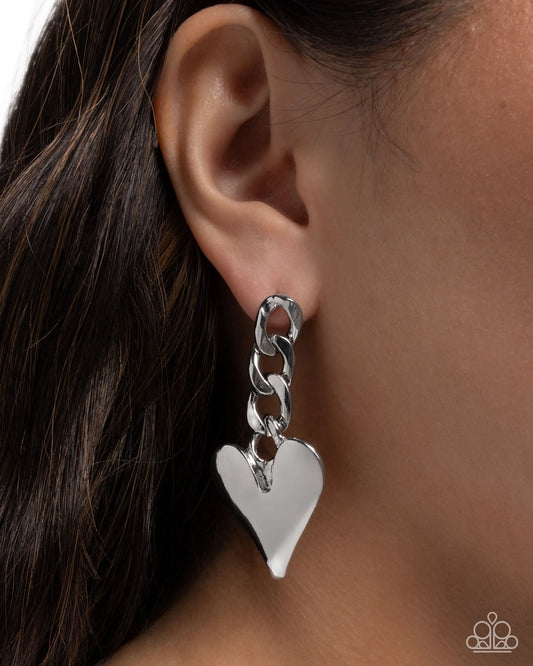 Paparazzi Mechanic Match - Silver Post Earrings