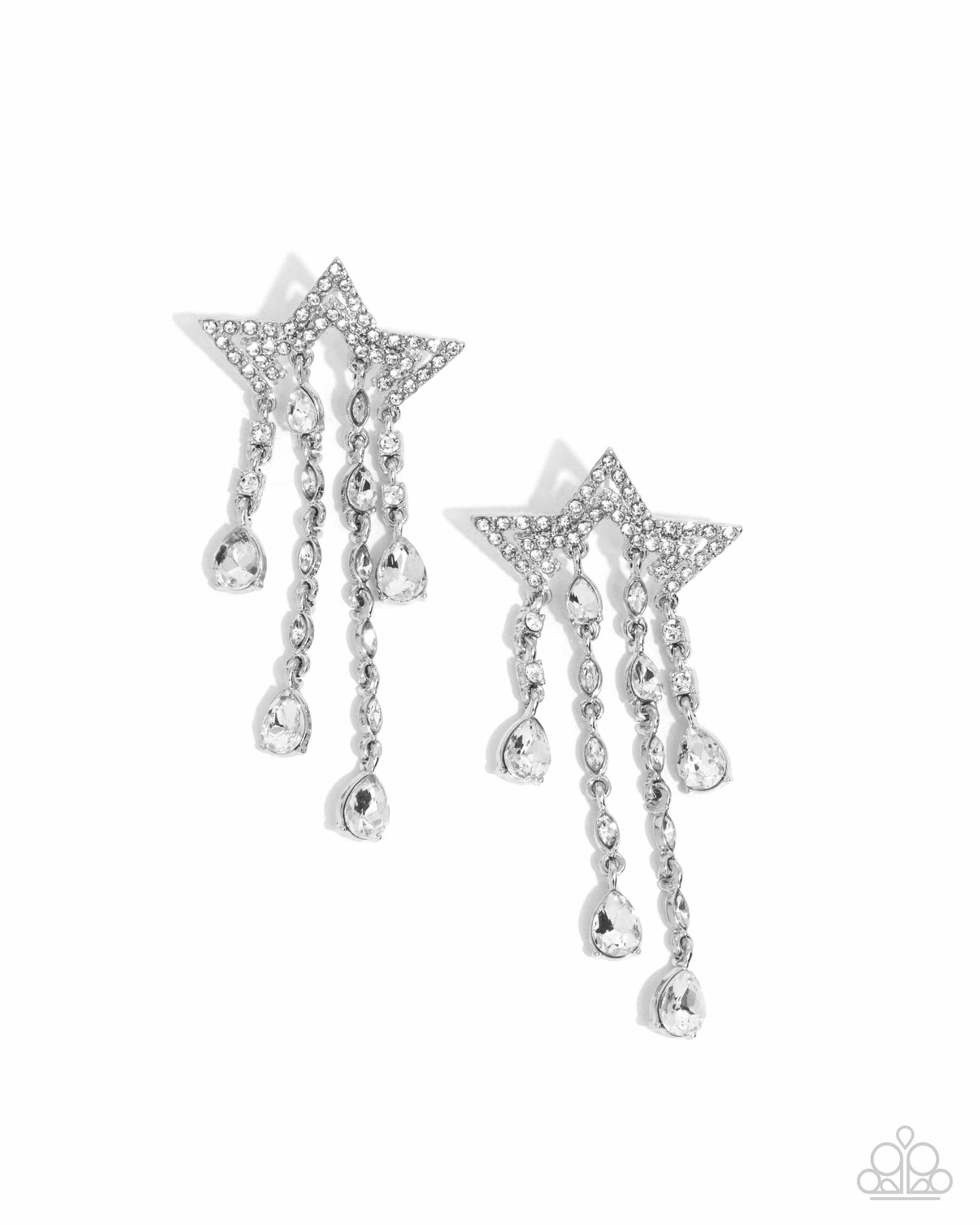 Paparazzi Stellar Scale - White Post Earrings