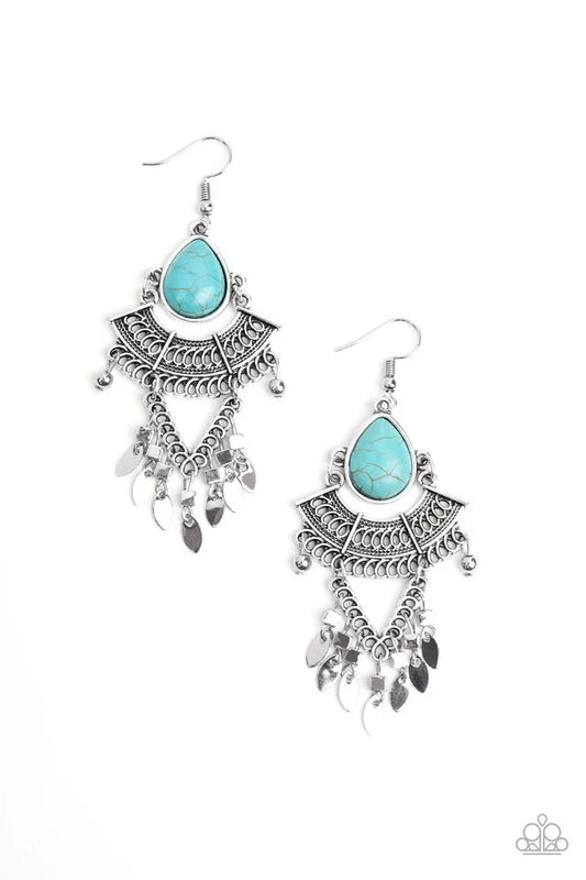 Paparazzi Vintage Vagabond - Blue Earrings