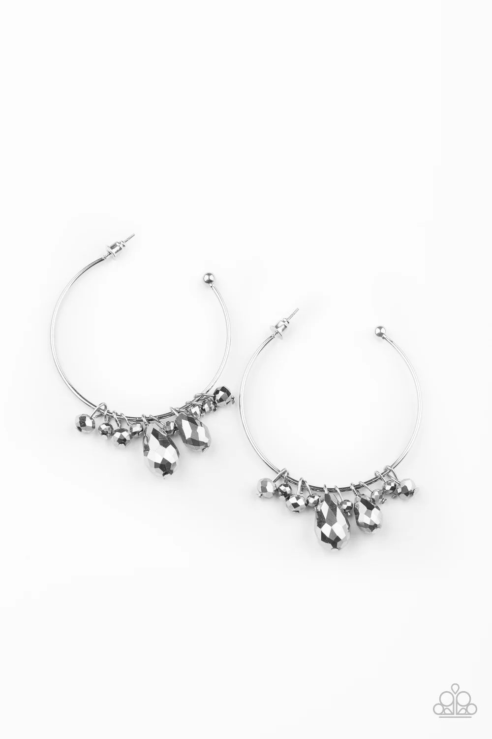 Paparazzi Dazzling Downpour - Silver Earrings