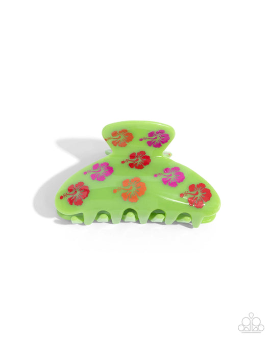Paparazzi Hawaiian Harmony - Green Hair Clip