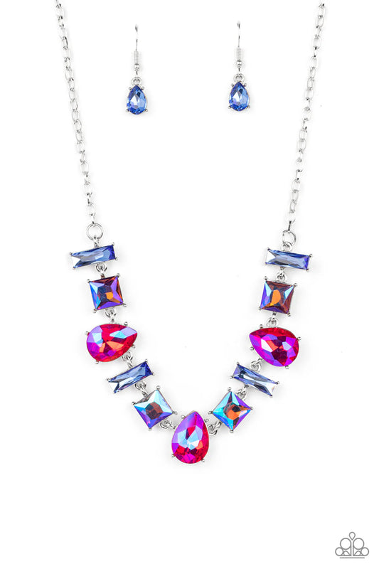 PAPARAZZI "INTERSTELLAR ICE" PINK EXCLUSIVE NECKLACE