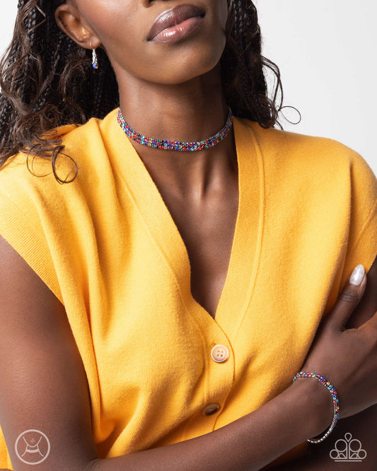 Choker Necklace: "Terrific Trio - Multi" Bracelet: "Thrilling Trio - Multi