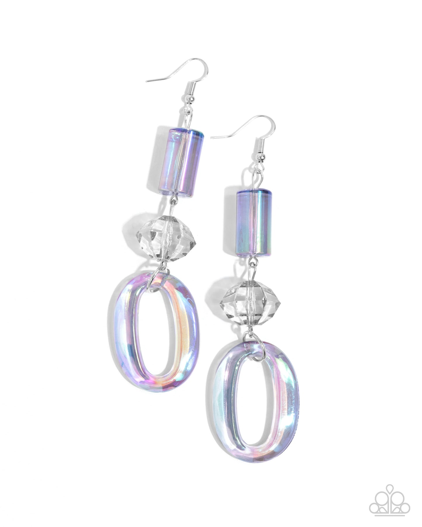 Paparazzi Iridescent Infatuation - Silver Earrings