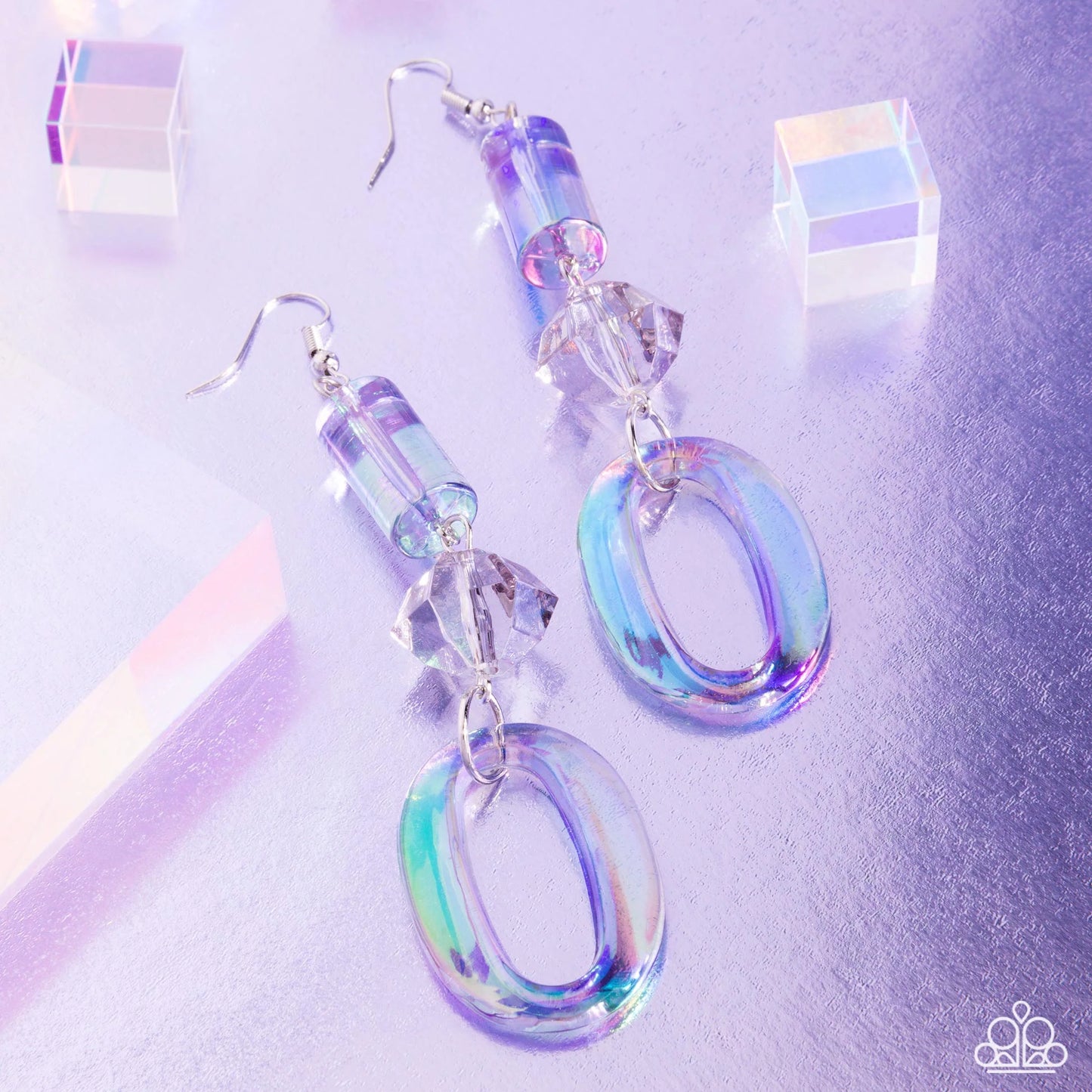 Paparazzi Iridescent Infatuation - Silver Earrings