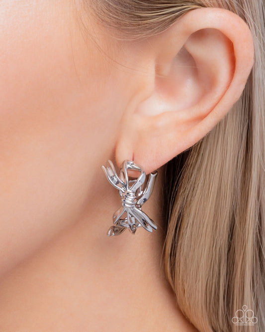 Coquette Catwalk - silver - Paparazzi earrings