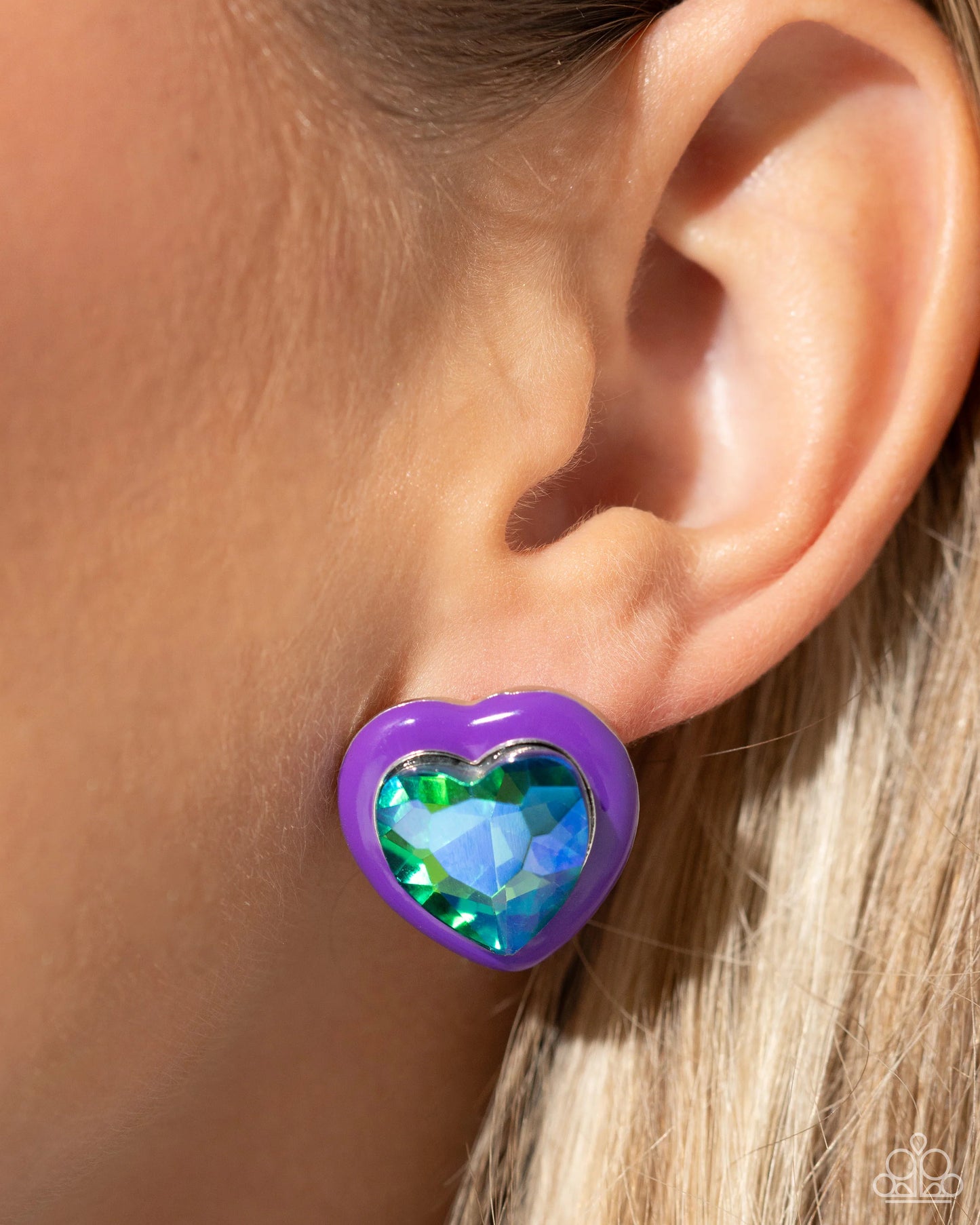 Paparazzi Heartfelt Hope - Purple Necklace/Paparazzi Heartfelt Haute - Purple Post Earrings