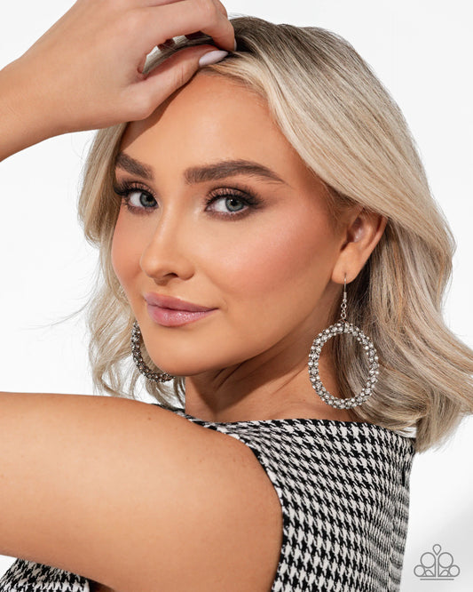 Paparazzi Breathtaking Beacon - White Earrings