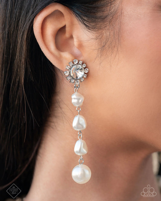 Paparazzi Modish Motif White Post Earrings