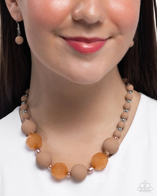 Paparazzi Suddenly Slanted - Brown Necklace