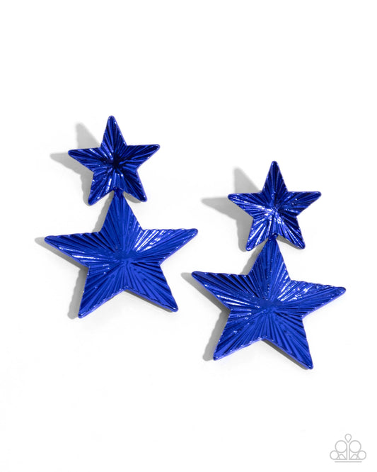 Paparazzi Patriotic Promise - Blue Post Earrings