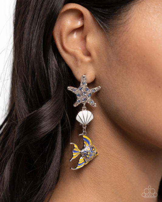 Paparazzi Under the Reef - Multi Post Earrings