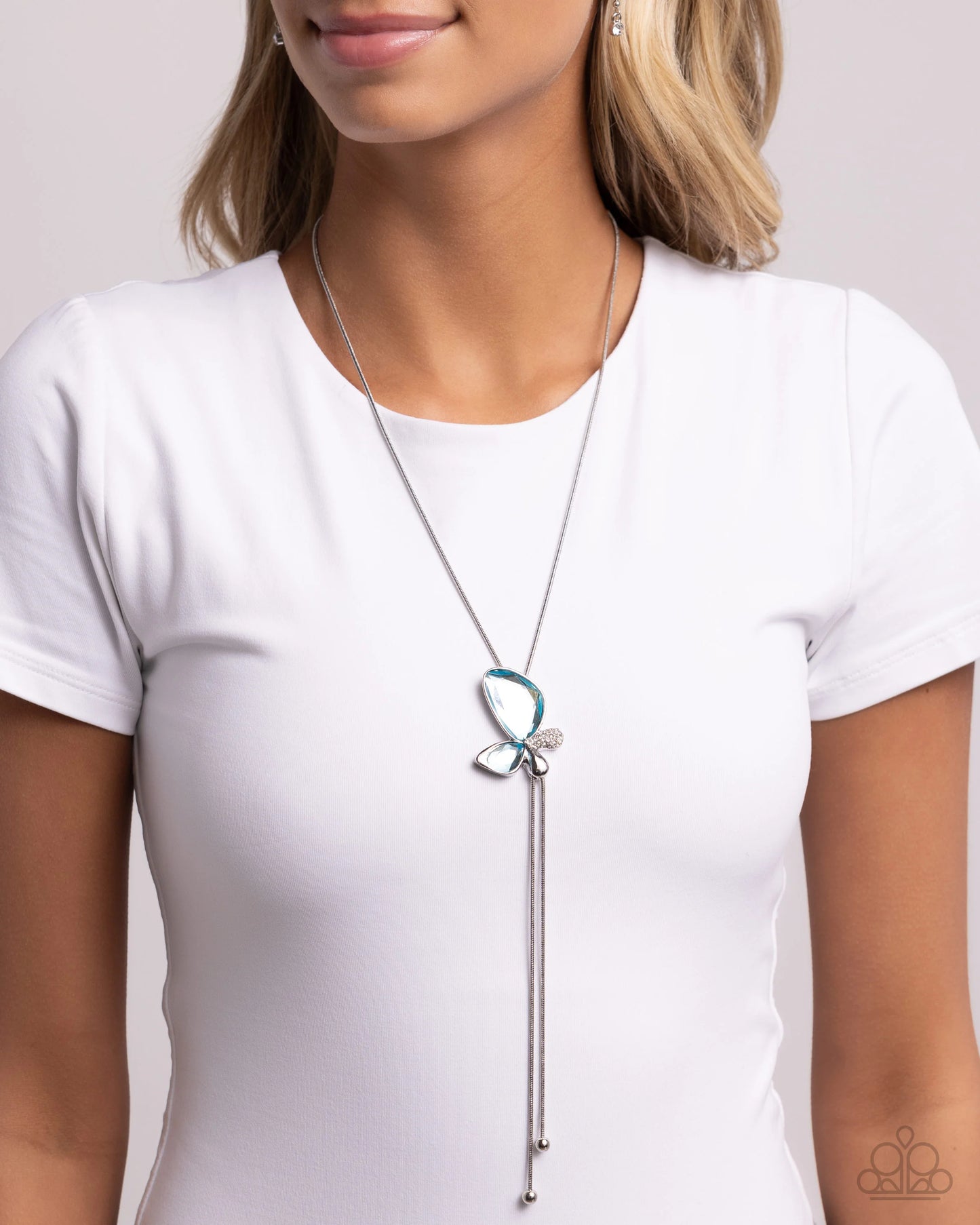 Paparazzi Focused Flutter - Blue Necklace