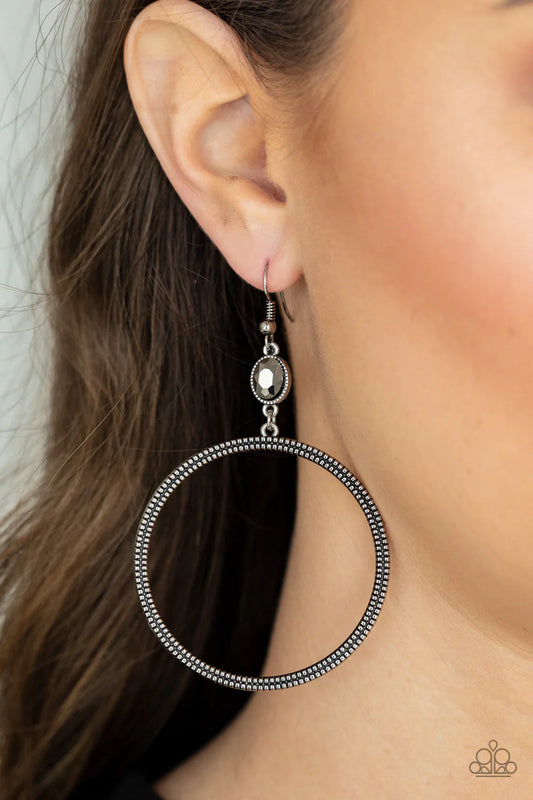 Paparazzi Work That Circuit - Silver Earrings