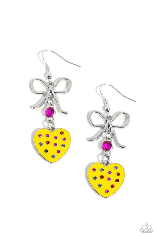 Paparazzi Earring ~ BOW Away Zone - Yellow