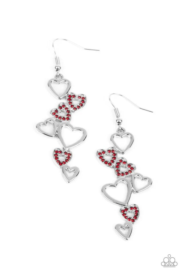 Paparazzi Earring ~ Sweetheart Serenade - Red