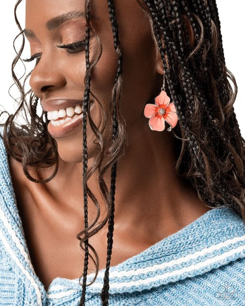 Paparazzi Earring ~ Floral Flavor - Orange