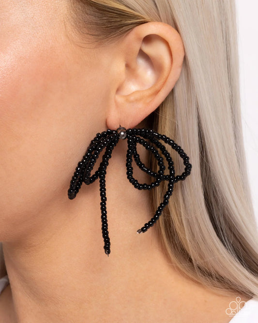 PAPARAZZI "SOPHISTICATED SPRINKLE" BLACK POST EARRINGS