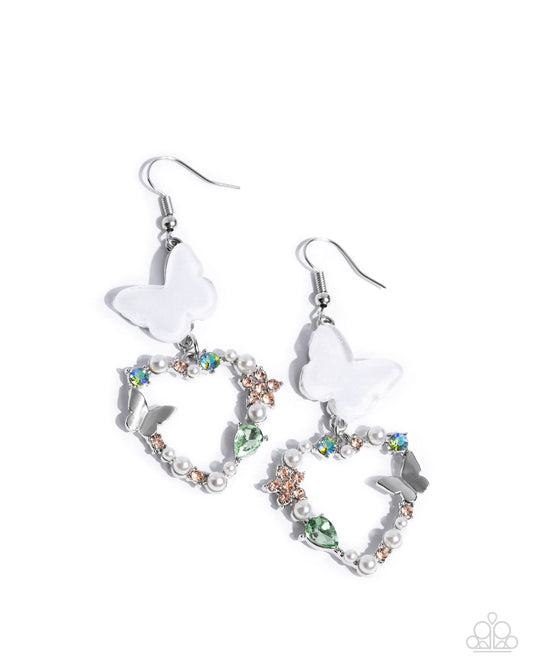 Paparazzi Flirty Flight - Green Earrings