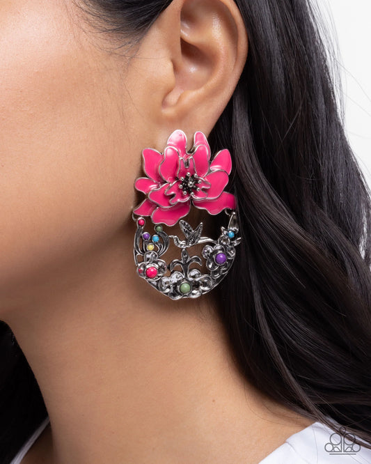 Paparazzi Hummingbird Homecoming - Pink Post Earrings