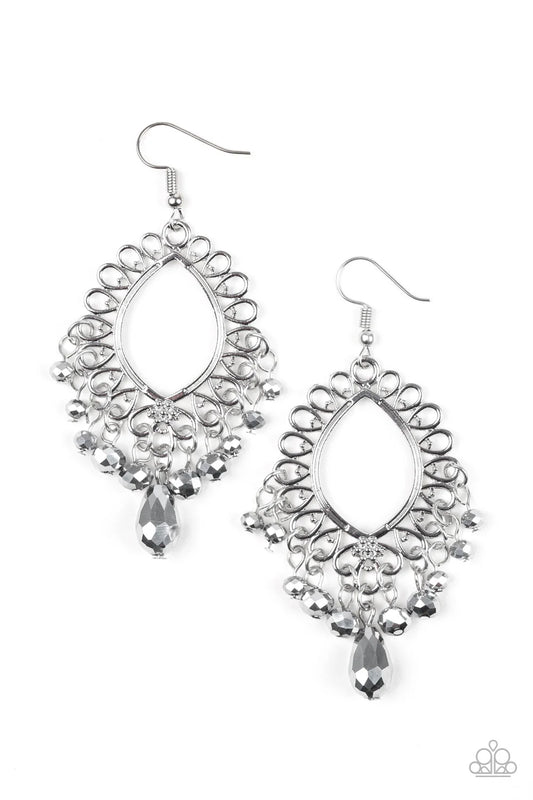 Paparazzi Just Say NOIR - Silver Earrings