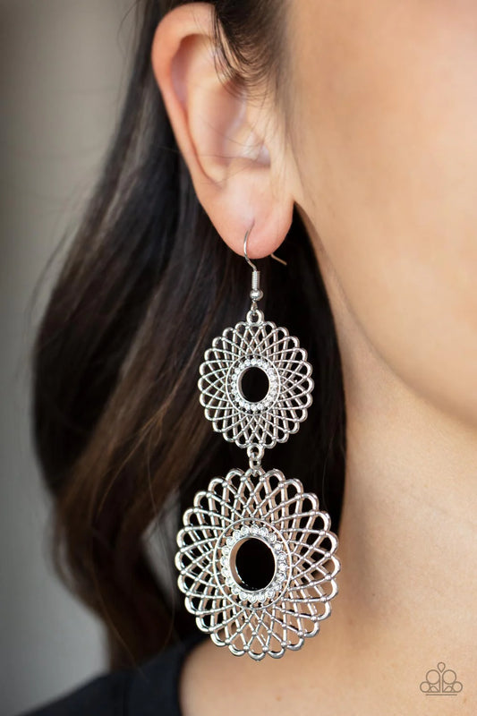 Paparazzi Regal Roulette - White Earrings