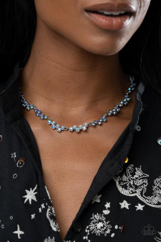 Paparazzi GLOWING Admiration - Blue Necklace/Paparazzi Flatter Yourself - Blue Bracelet