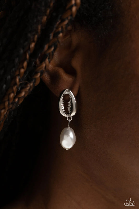 Paparazzi Im HAVANA Party - White Post Earrings