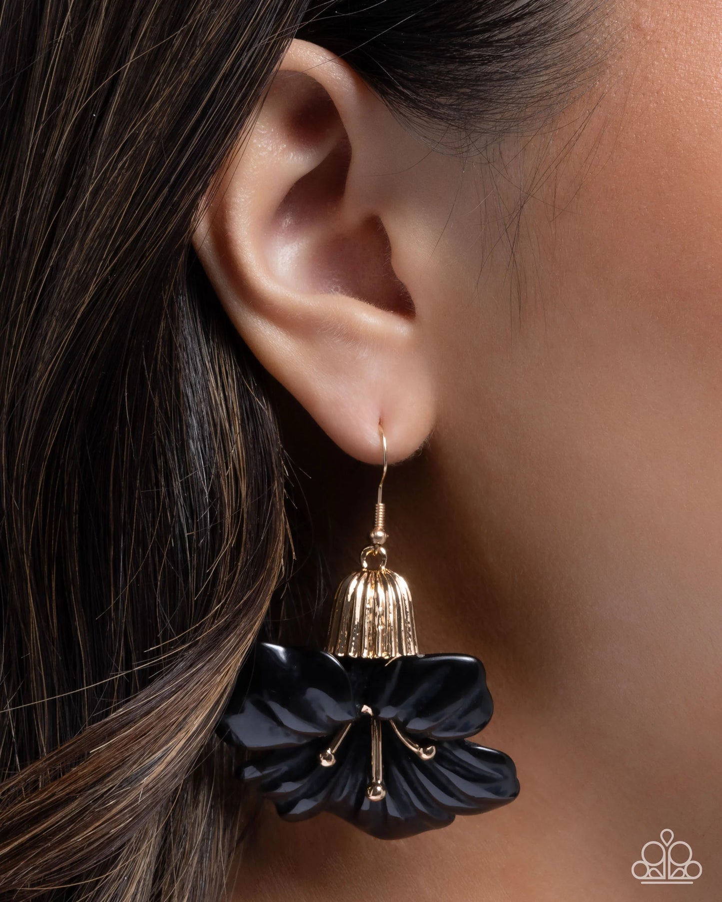 Paparazzi Blossoming Boardroom - Black Earrings