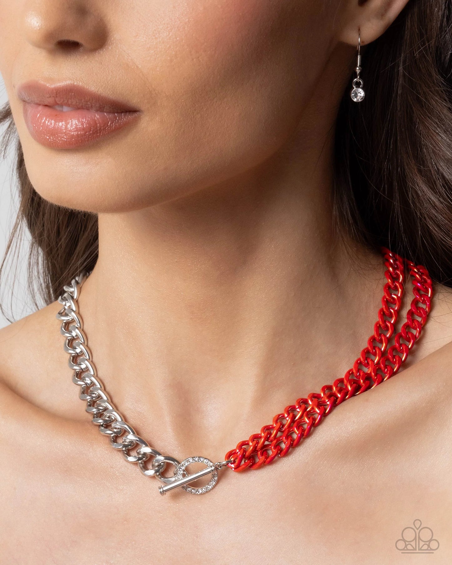 Necklace: "Iridescent Icon - Red" Bracelet: "Tourist Twists - Red"