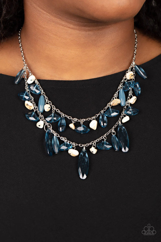 PAPARAZZI "CANDLELIT CABANA" BLUE NECKLACE