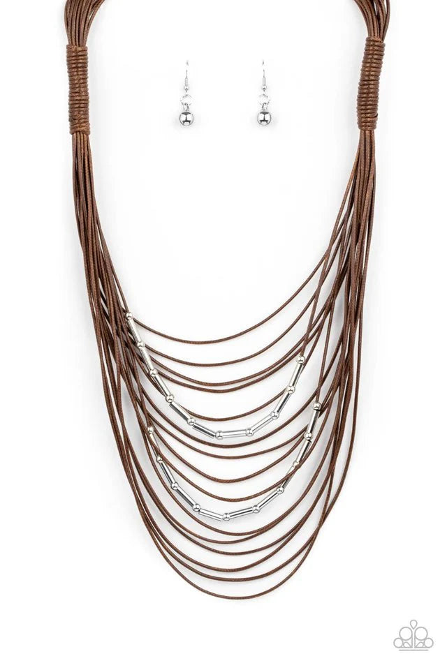 Paparazzi Necklace ~ Nice CORD-ination - Brown