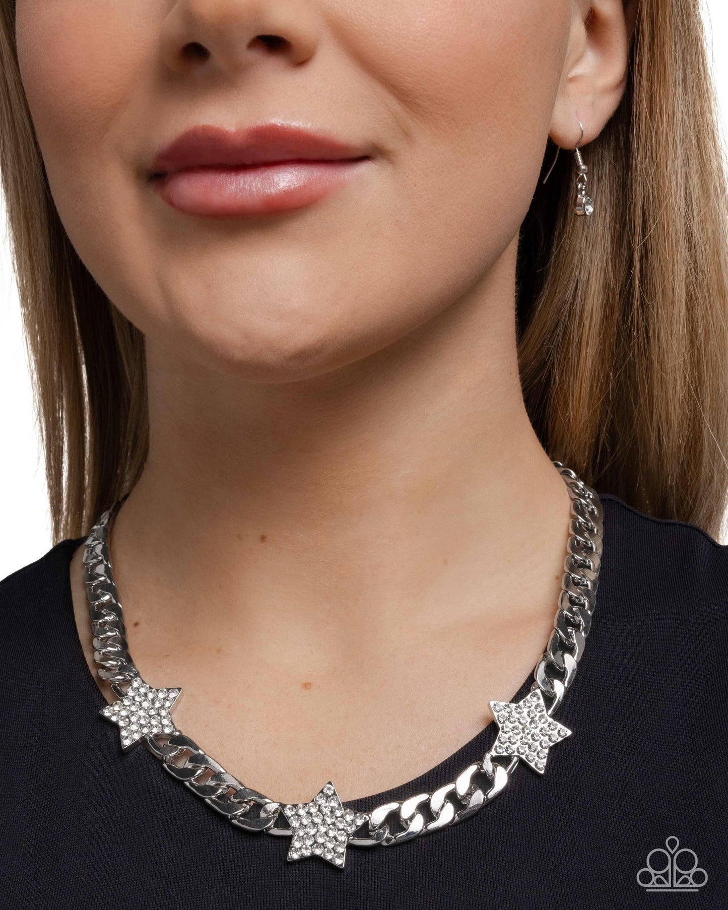 Paparazzi Uncle Sam Stars - White Necklace