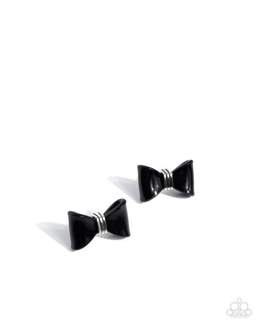 Paparazzi Spruced Up - Black Post Earrings