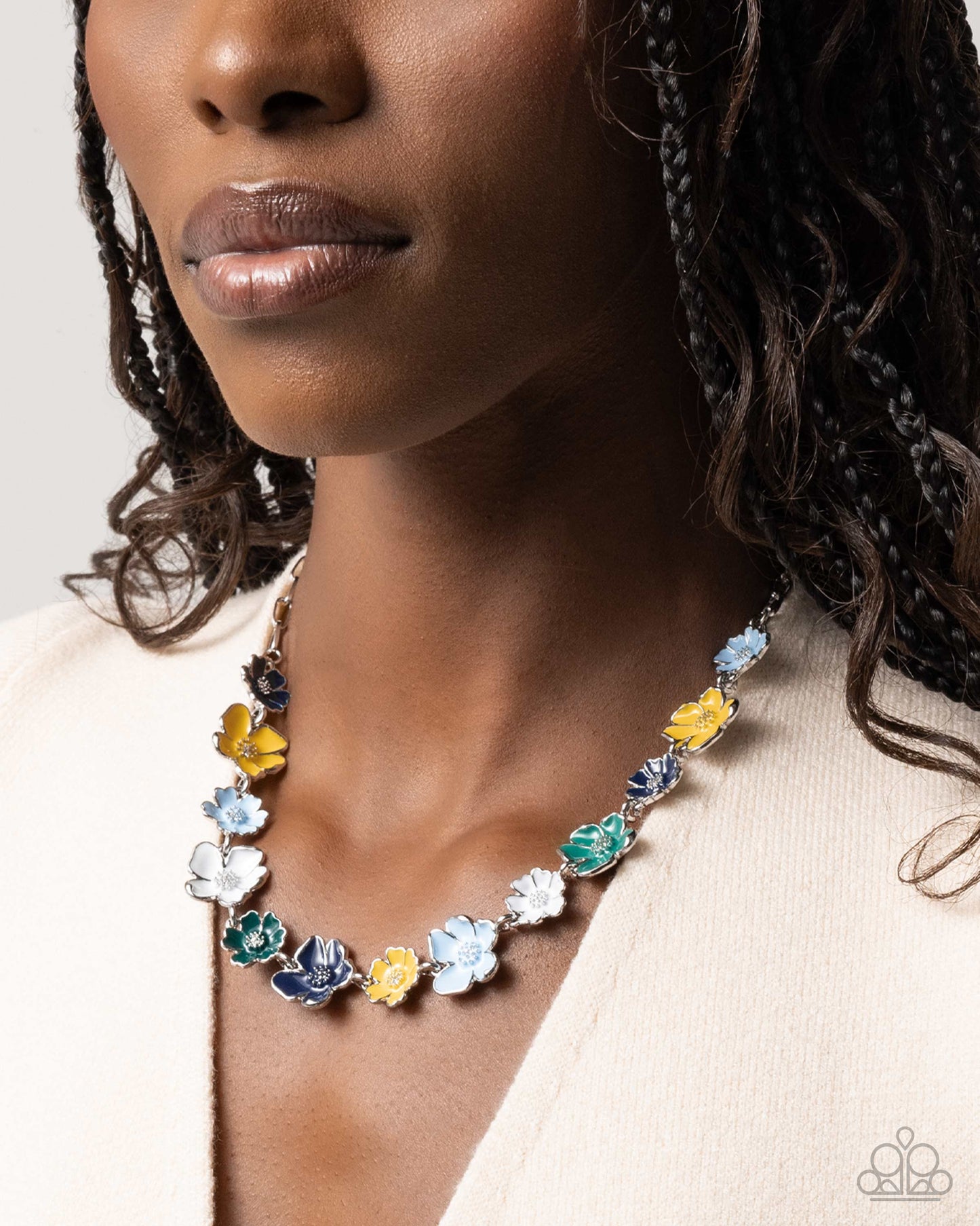 Necklace: "French Florals - Blue" Bracelet: "Candid Color - Blue